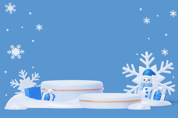 Fondo de podio 3d de rebajas de invierno
