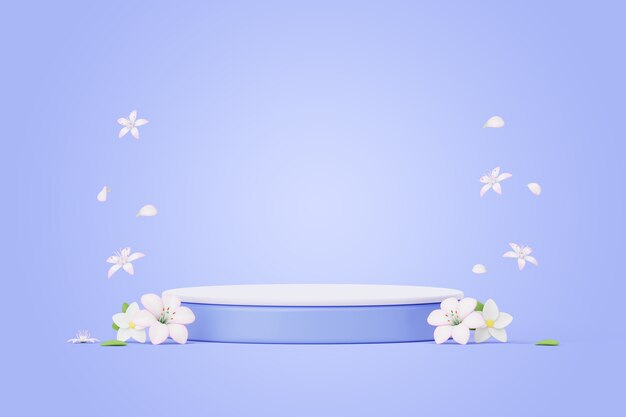 Fondo de podio floral de primavera