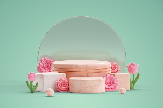 Fondo del podio de ventas de flores geométricas