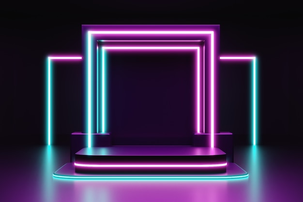 Fondo del podio de ventas de neón