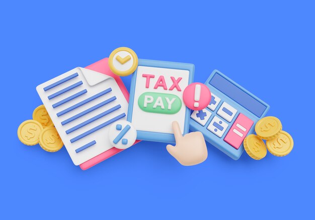 Fondo de ventas de impuestos 3d