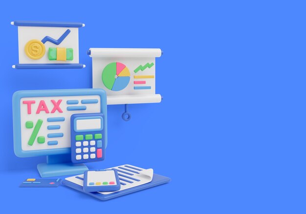 Fondo de ventas de impuestos 3d