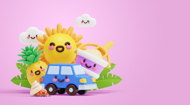 Fondo de verano kawaii