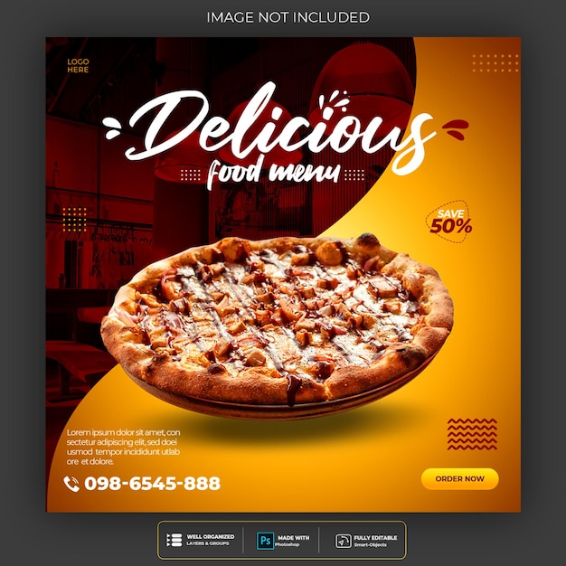 Food social media promotie en instagram banner post design