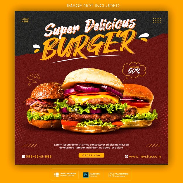 Food social media promotie en instagram banner post design