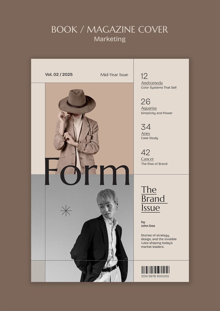 PSD gratuito form magazine cover: the brand issue
