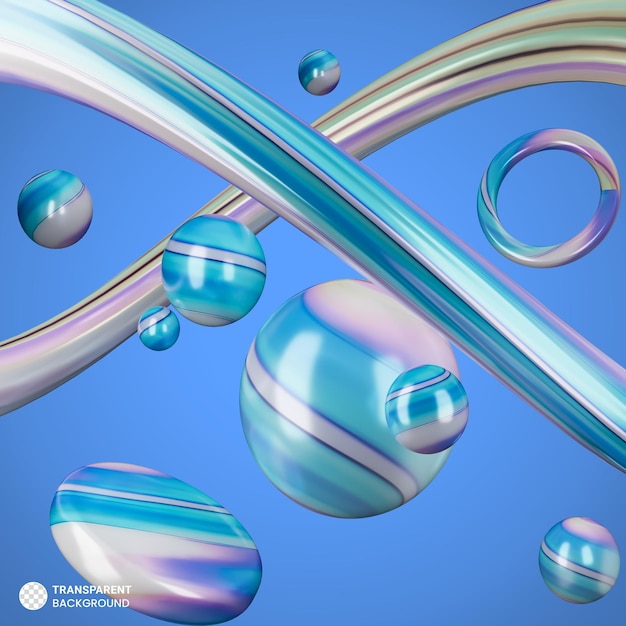 formas 3d sobre fondo de tonos de cielo