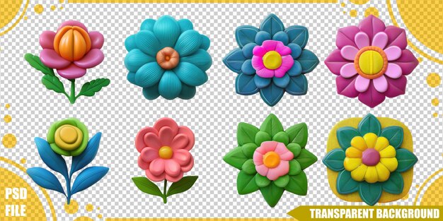 Formas de flores coloridas para proyectos creativos