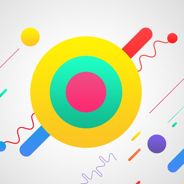 Formas multicolores sobre un fondo blanco