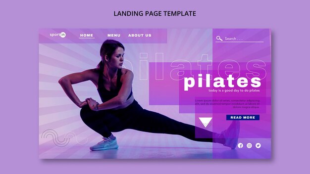 Formazione per pilates su modello di pagina di destinazione