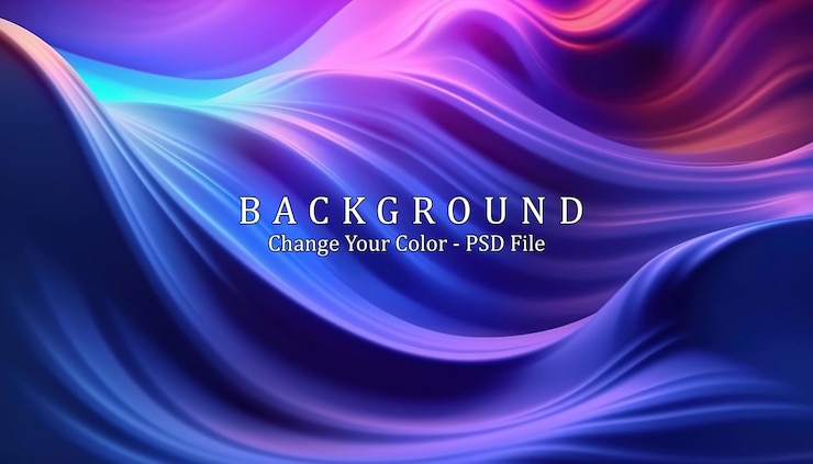 PSD gratuito forme ondulate liquide astratte blu e viola banner futuristico ia generativa