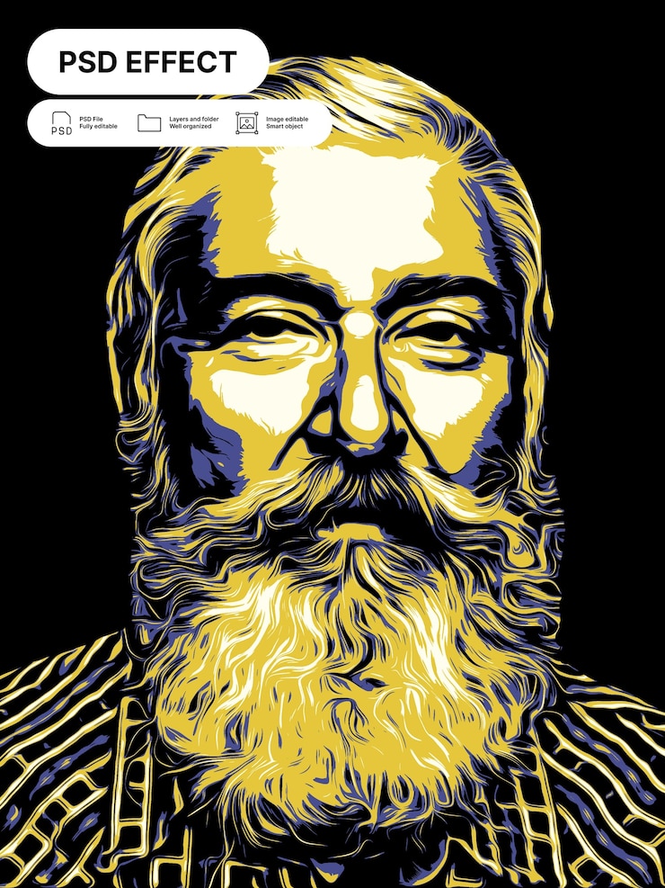 Gratis PSD foto-effect met vectorkunst
