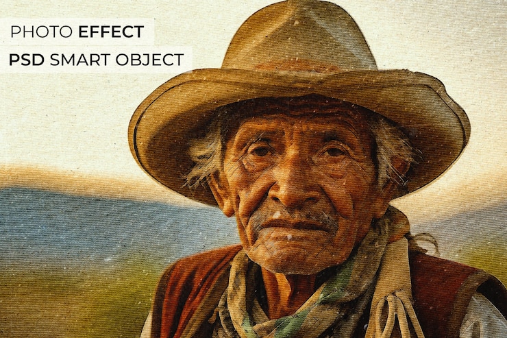 Gratis PSD foto-effect van gedrukte stoffen