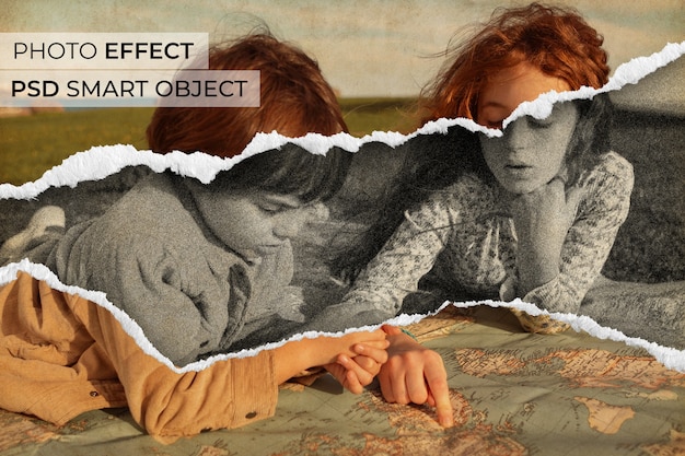 Foto-effect van gescheurd papier