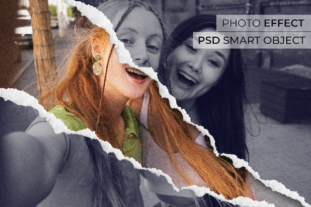 Gratis PSD foto-effect van gescheurd papier