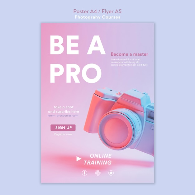 Gratis PSD fotografie concept folder sjabloon