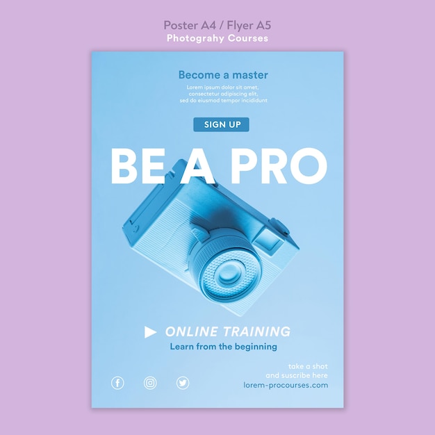 Gratis PSD fotografie concept poster sjabloon