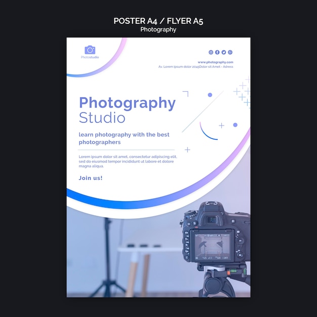 Gratis PSD fotografie studio flyer afdruksjabloon