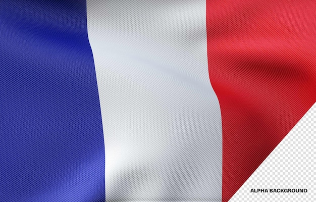 Frankrijk 3D-vlag met realistische textuur
