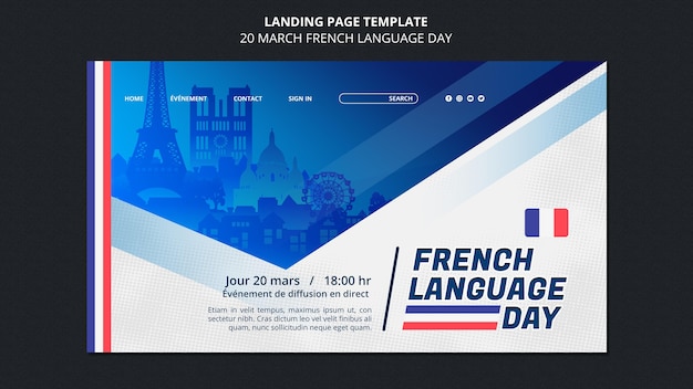Franse taal dag websjabloon
