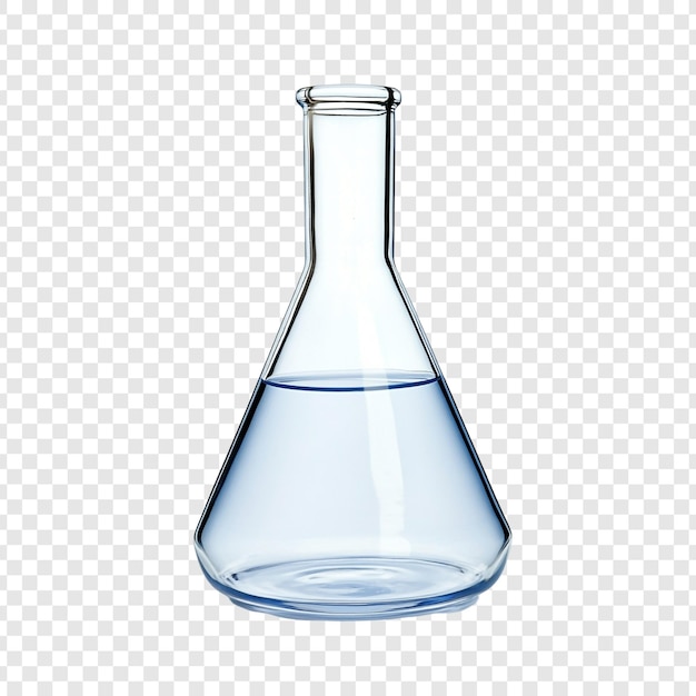 El frasco de Erlenmeyer con líquido es transparente.