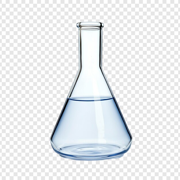 El frasco de Erlenmeyer con líquido es transparente.