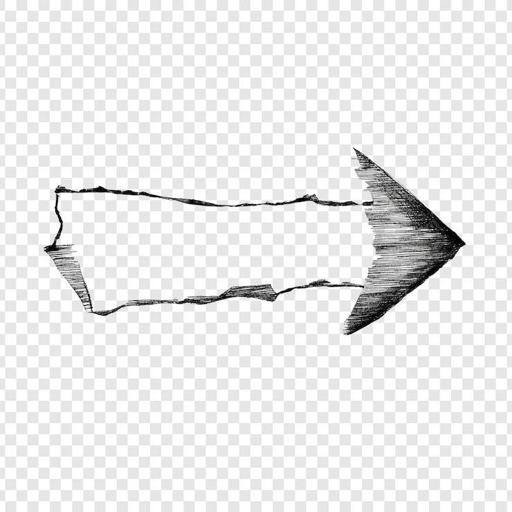 PSD gratuito freccia di carta strappata disegnata a mano un semplice puntatore strutturato