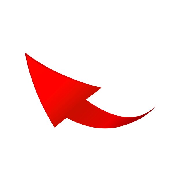 Freccia rossa sfumata isolata