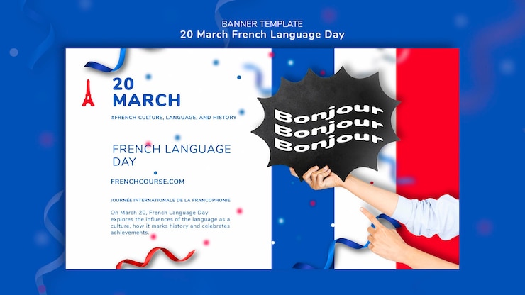 PSD Gratis french language day banner template