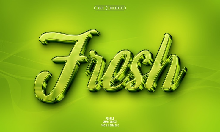 PSD Gratis fresh 3d editable text effect