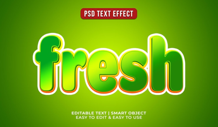 PSD Gratis fresh editable text effect