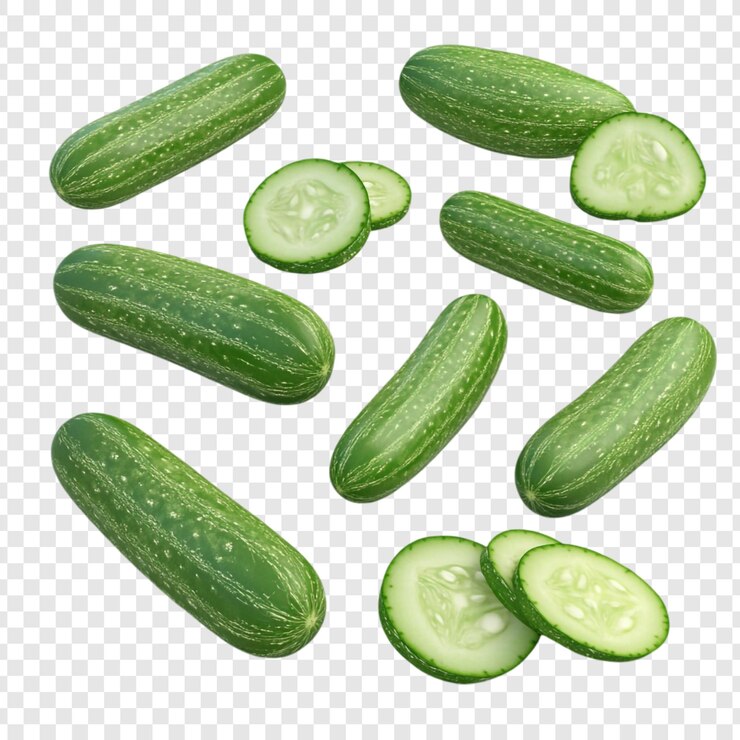 PSD Gratis fresh green cucumbers a vibrant collection of crisp and juicy cucumbers ready to eat