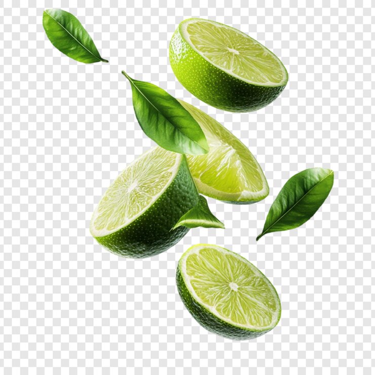 Gratis PSD frisse groene citrusvruchten in de lucht juicy summer