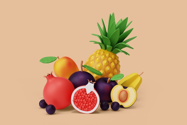 Frutas de fondo de naturaleza muerta