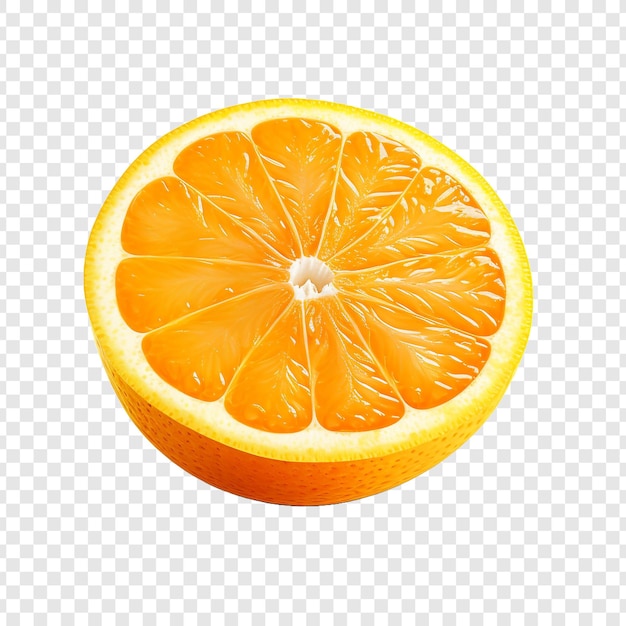 Fruto de naranja aislado sobre un fondo transparente