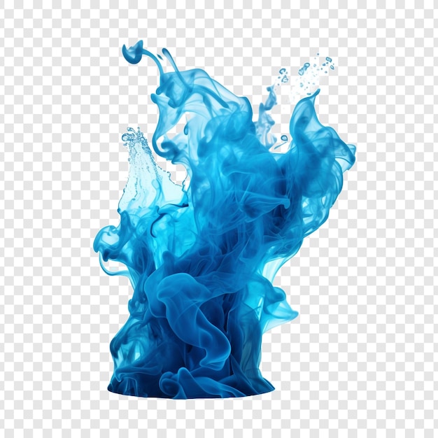 Fuego azul aislado en un fondo transparente