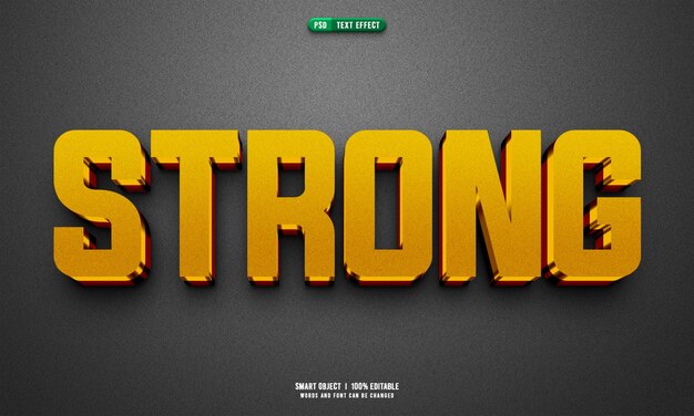 Fuerte efecto de texto editable en 3D