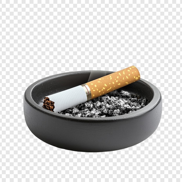 Fumar un cigarrillo en un cenicero En primer plano