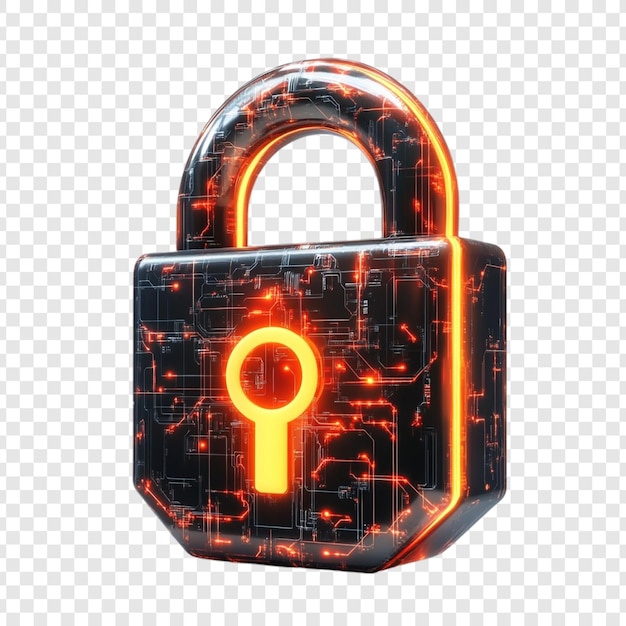 Futurista candado brillante seguridad digital fuerte protección segura en línea