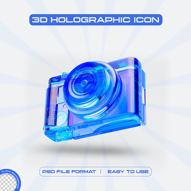 Futuristische holografische camera icoon grafisch ontwerp concept