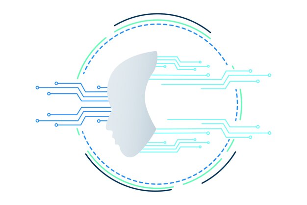Futuristische robot ronde frame illustratie