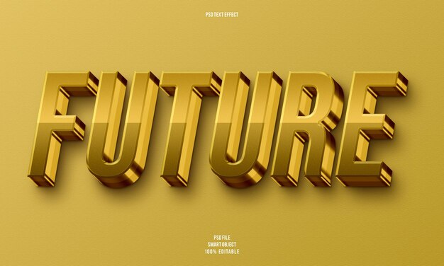 Futuro efecto de texto editable en 3D.