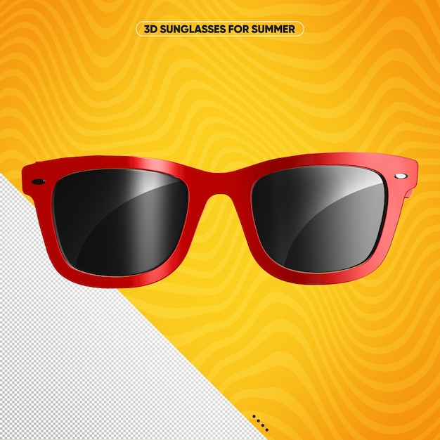 Gafas de sol delanteras rojas con lentes negras