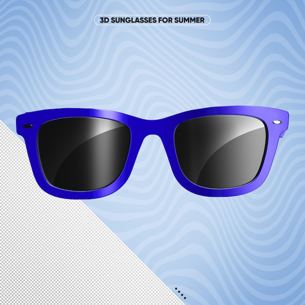 PSD gratuito gafas de sol frontales azules con lentes negras