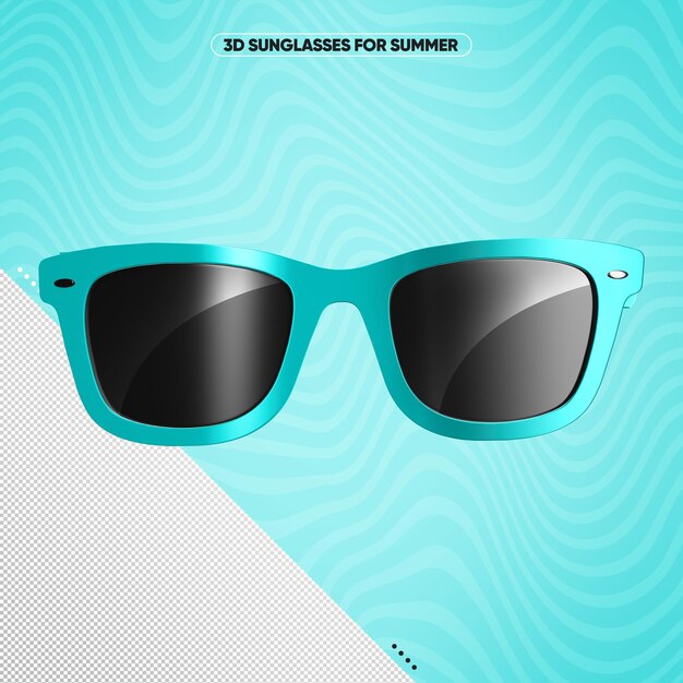 Gafas de sol frontales celestes con lentes negras