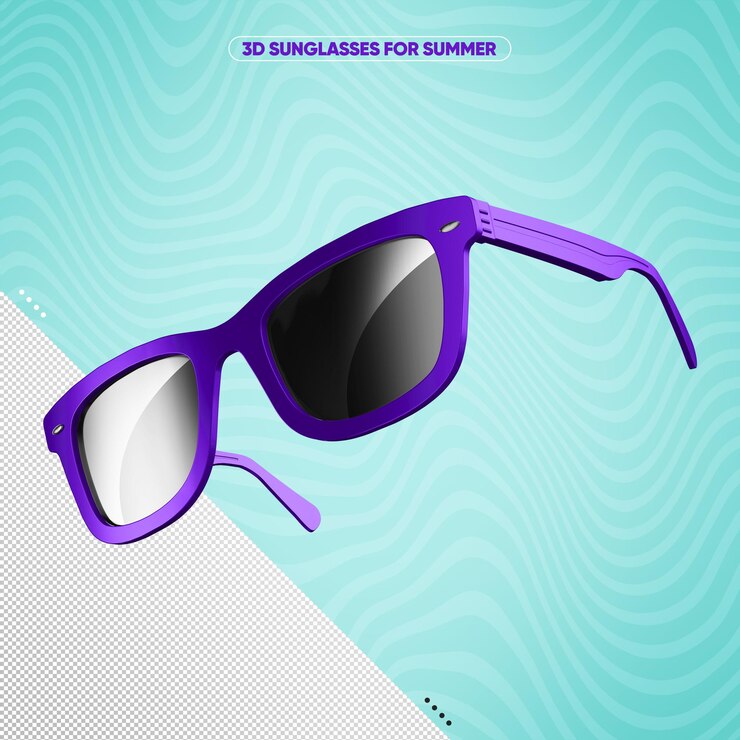 PSD gratuito gafas de sol violetas con lente negra
