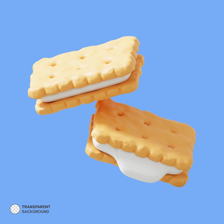 PSD gratuito galleta de vainilla icono aislado 3d render ilustración