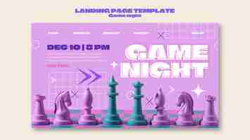 Gratis PSD game night entertainment landing page template