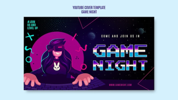 Gratis PSD game night entertainment youtube cover