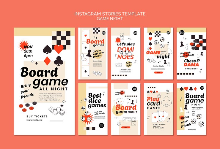 PSD Gratis game night instagram stories